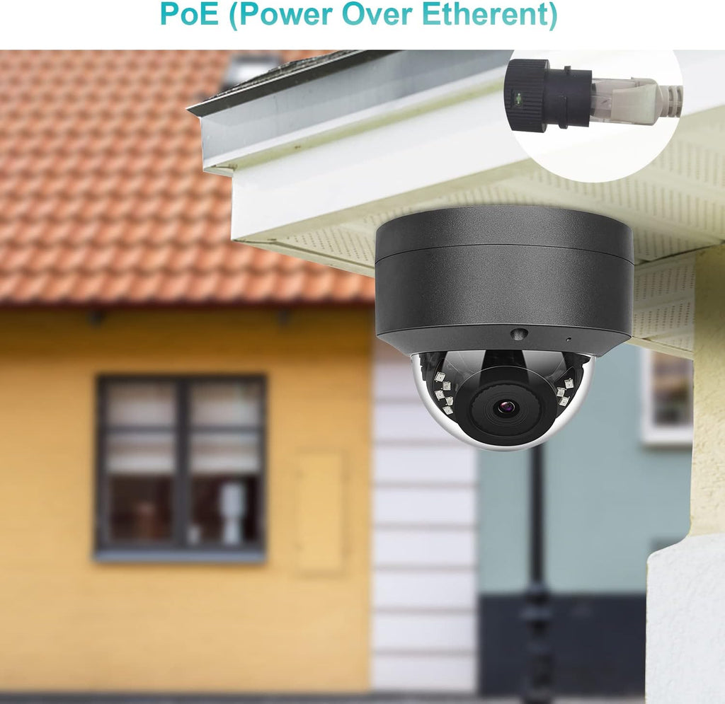 5MP Outdoor IP Dome Security Camera with Audio, 98ft Night Vision, 2.8mm Wide Angle W720785