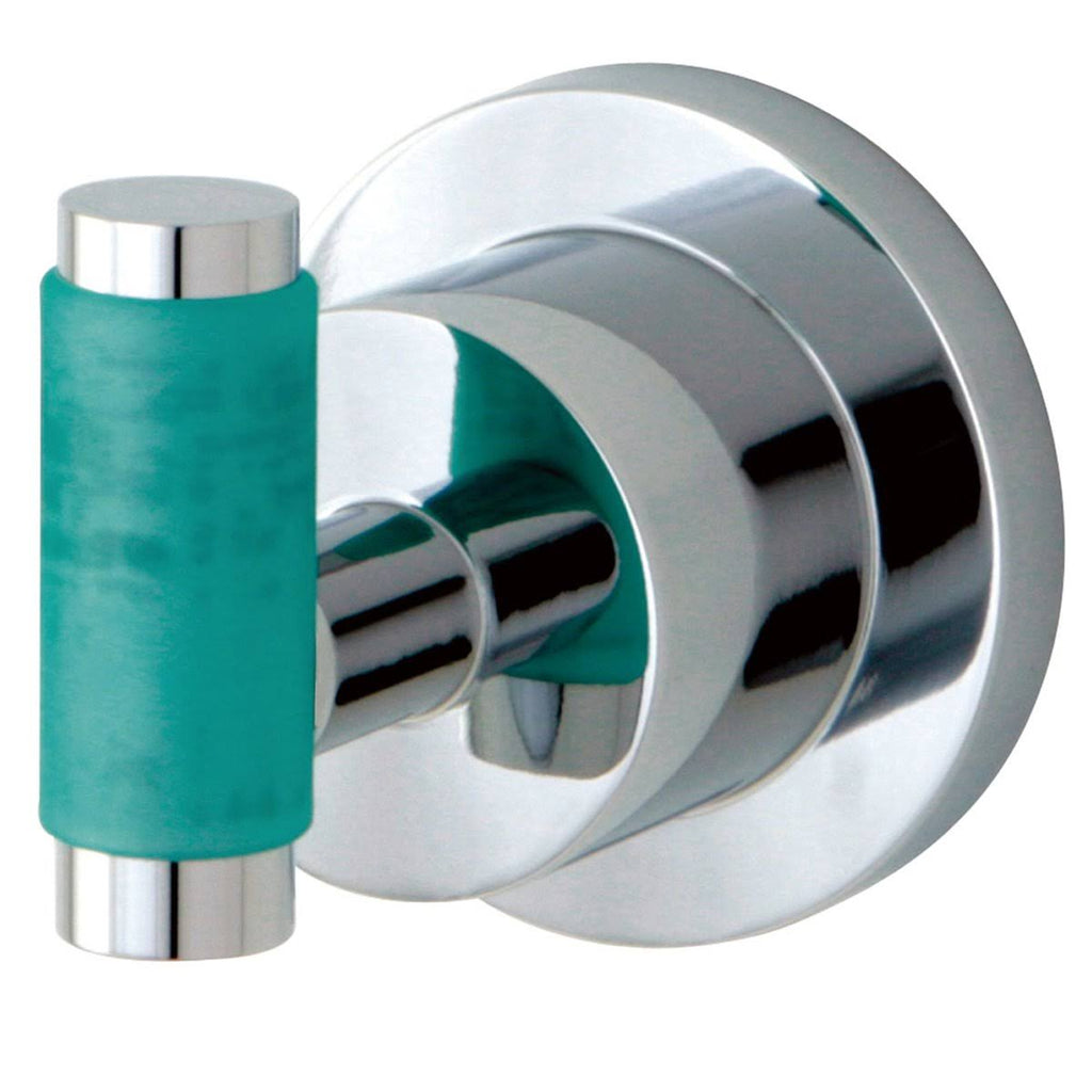 Green Eden Satin Nickel Robe Hook with Neoprene Sleeve Z379