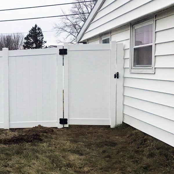 White Vinyl Fence Gate End Post J695671