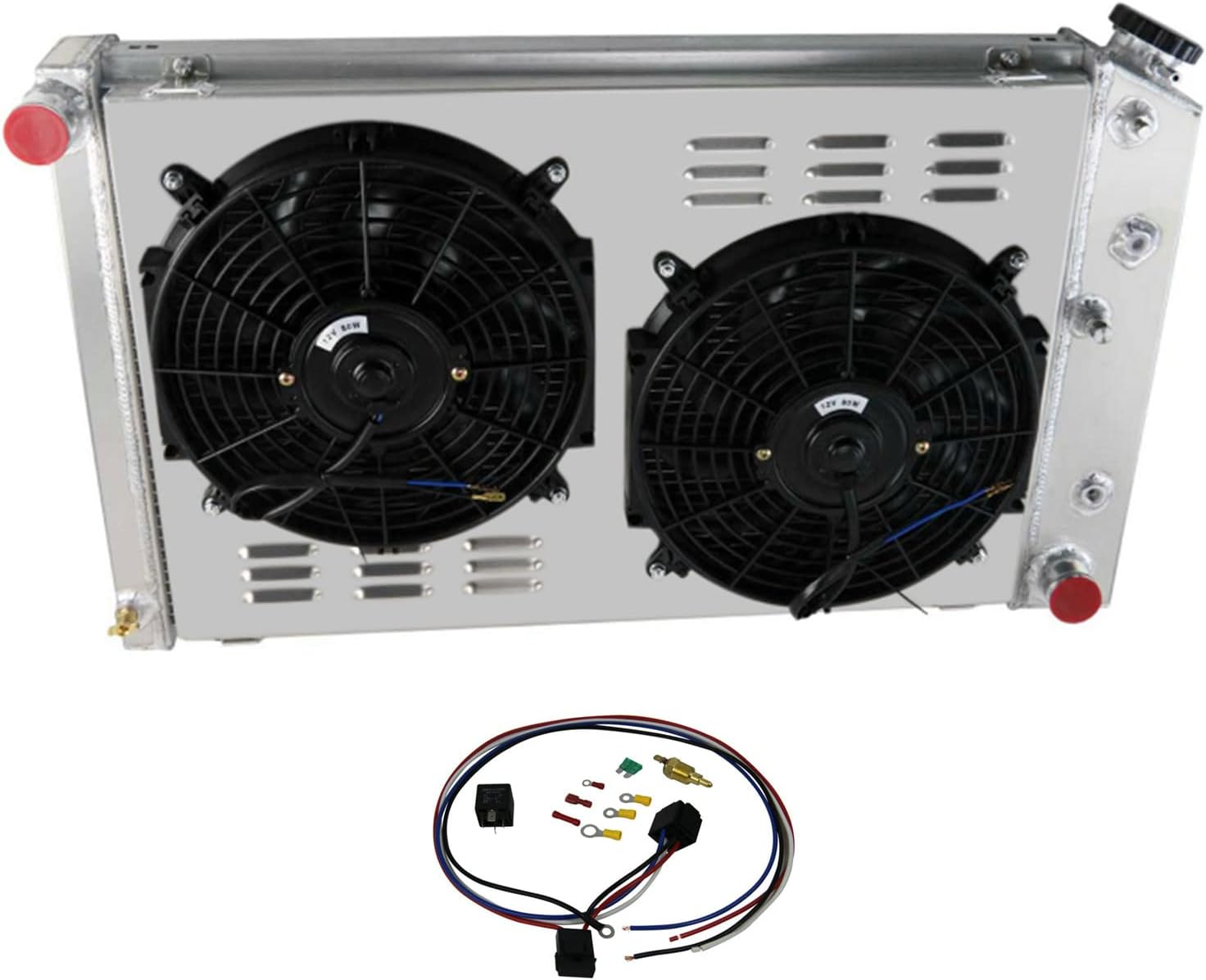 3 Row Aluminum Radiator with 2 X 12 Fan and Shroud Z866